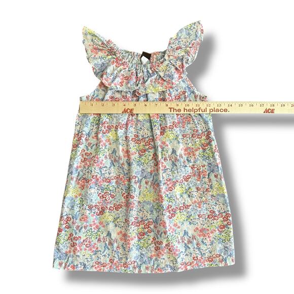 Tea Collection Girls‎ Dress Size 4 Ruffle Sleeve Cotton Floral Sundress Summer - Picture 3 of 10